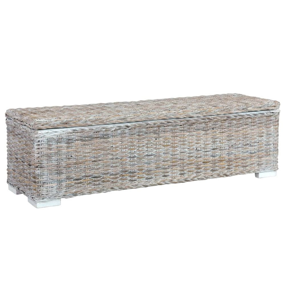 Vidaxl Úložný box 120 cm biely kubu ratan a masívne mangovníkové drevo